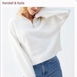 Kendall and Kylie fuzzy quarter zip. Never worn, perfect condition.